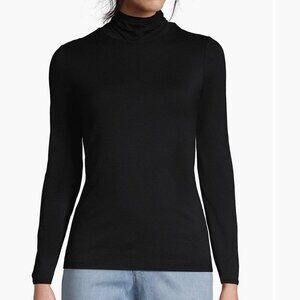 Lands’ End Lightweight Jersey Long Sleeve Turtleneck Black Size L